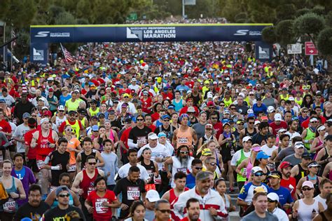 La marathon. Thousands of runners took part in the 2022 Los Angeles Marathon. The race followed the 26.2-mile “Stadium to the Stars” course, which began at Dodger Stadium... 