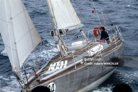 La navigatrice française Florence Arthaud sur son bateau, …