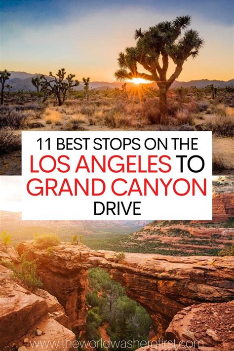 La to grand canyon. The 510-mile road trip from Los Angeles to Grand Canyon is about 8 hours without stops. Highlights on this route include Joshua Tree National Park, Route 66 in Kingman and Williams, Salton Sea, Mojave … 