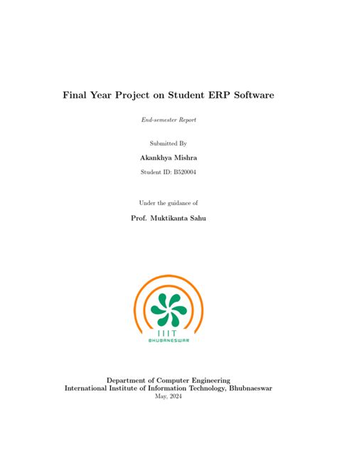 LaTex Report Template PDF Computing Information Technology