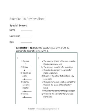 Lab 19 Lab assignment completed Exercise 19 Review Sheet The
