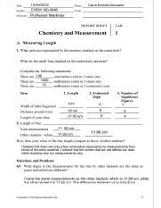Lab 1Chemistry and MeasurementLab Report A. Measuring Length 1