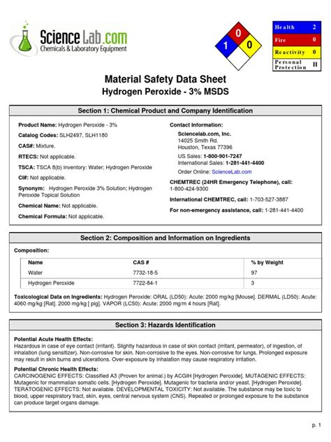 Lab 2 PDF Hydrogen Peroxide Chemical Substances - Scribd