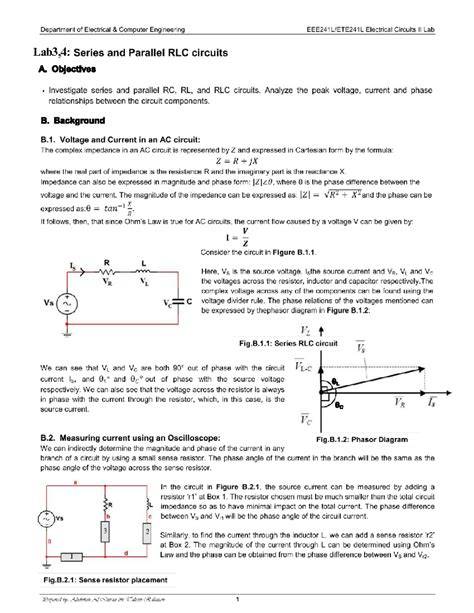 Lab Experiments... RLC Circuits