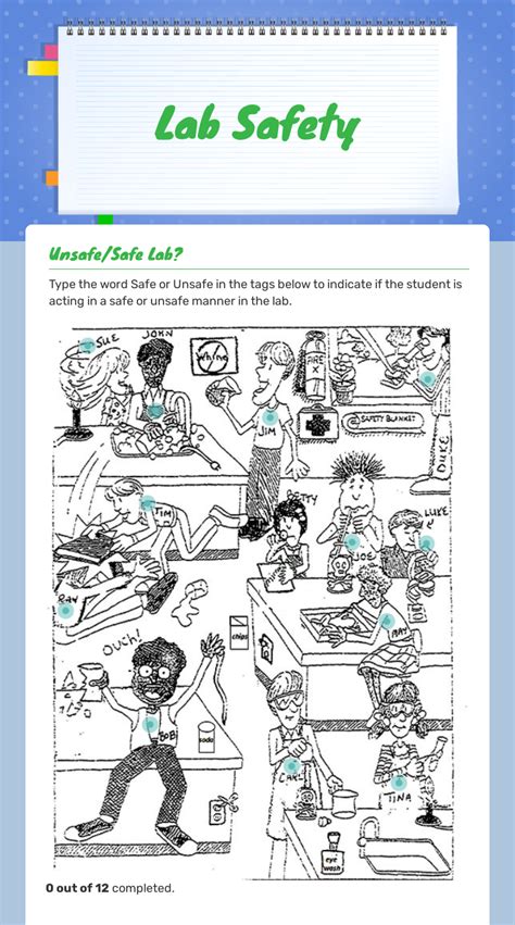Lab Safety Interactive Worksheet by Kourtney Wood Wizer.me
