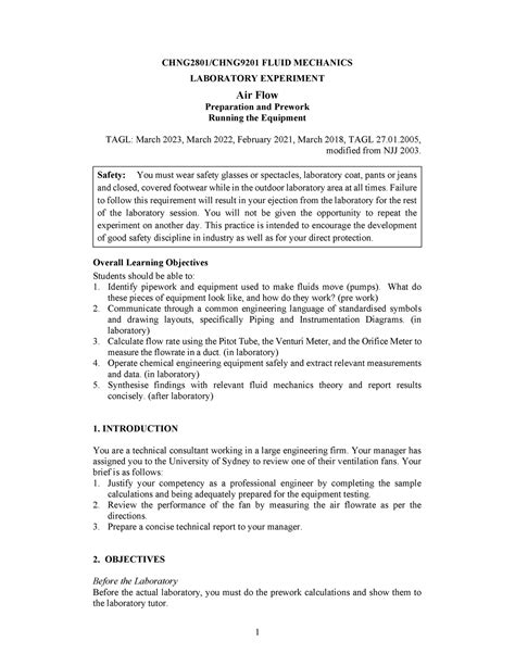 Lab air briefing notes 01032024 - CHNG2801/CHNG9201 FLUID …