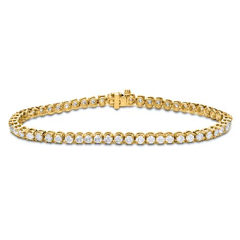 Lab grown tennis bracelet. Available in different settings and diamond sizes, as well as Lab grown and natural diamond options, it is easy to find the best gold bracelet to suit your style. ... 14K White Gold Two Prong Lab Created Diamond Tennis Bracelet (2.00 CTW - F-G / VS2-SI1) $2,770. $1,939. LAB-CREATED. 