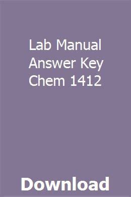 Lab manual answer key chem 1412. - Suzuki df 25 manuale di riparazione fuoribordo.