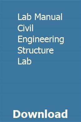 Lab manual civil engineering structure lab. - 1965 cub cadet 100 owners manual.