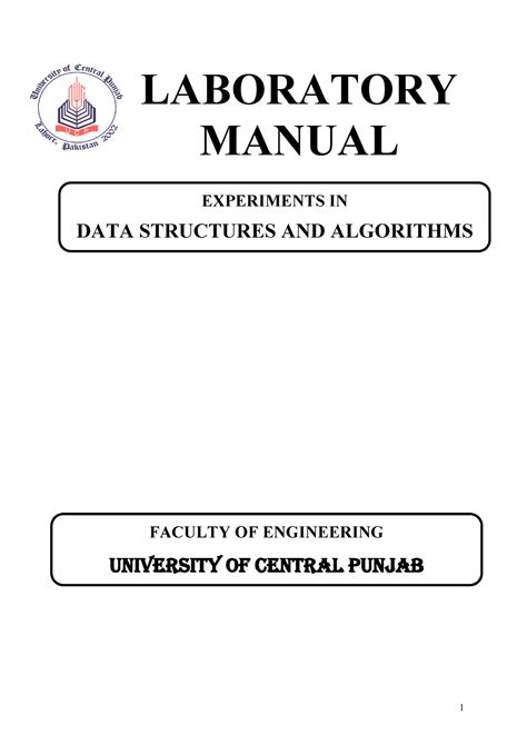 Lab manual for data structures and algorithms. - Operator manuals for citizen lathes for operations.