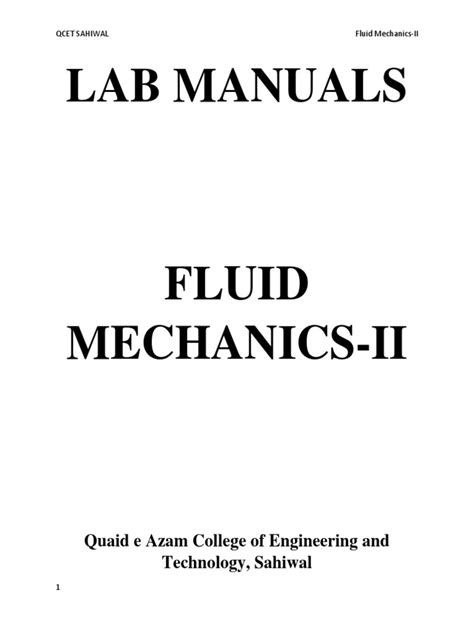 Lab manual for fluid mechanics 2. - Gm topkick service manual 6 6 2015.