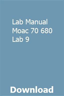 Lab manual moac 70 680 lab 9. - Prace z zakresu organizacji i zarządzania.