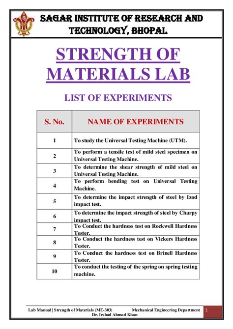 Lab manual of strength of materials. - Road to the regalia nadia and winny book 2.