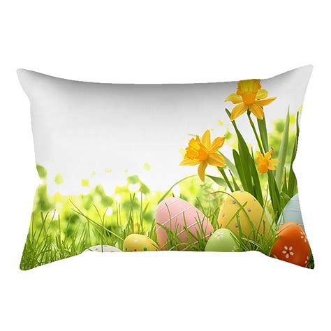 Labakihah Happy Easter Pillow Case Polyester Printed Sofa