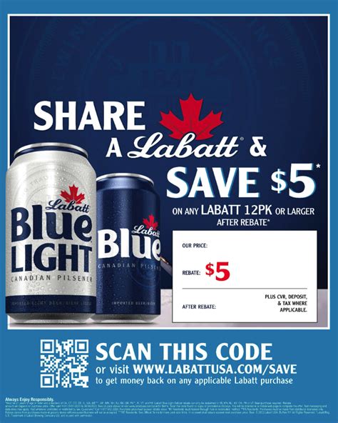 Labatt blue rebate. “If you need a reminder: you have 3 days left to purchase a 30-pack of @LabattUSA (Blue, Blue Light, Apple, Lime, Grapefruit) and get $20 back via digital rebate (2 per household, ends 7/16)” 