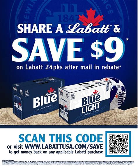 after rebate on any 12 pack or larger of Labatt