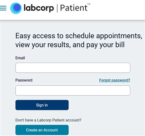 Labcorp patient portal down. We want to make sure you can find what you need on Labcorp.com. If you are experiencing general problems with the website, please contact [email protected].If you need help paying your bill or scheduling appointments, please review the client billing center and appointment scheduling pages. 