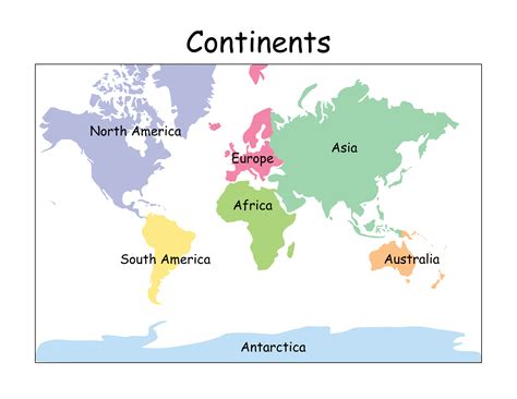 Label the continents on the map. Continent Maps With Word Bank. This map style features a word bank and is a helpful assessment tool for students who can recognize the continent names and mark the corresponding letter on the map to identify the locations of each. Continents – Word Bank – Color Download. Continents – Word Bank – Black and White Download. 