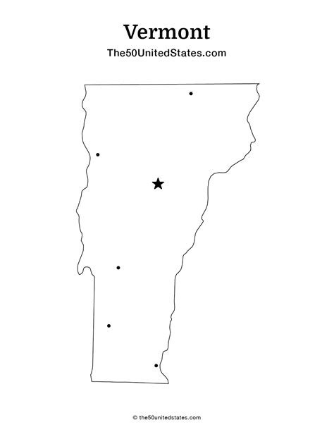 Labeled Map of Vermont with Cities World Map Blank and Printable