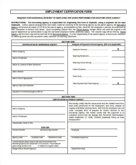 Labor Certification Form Master of Documents