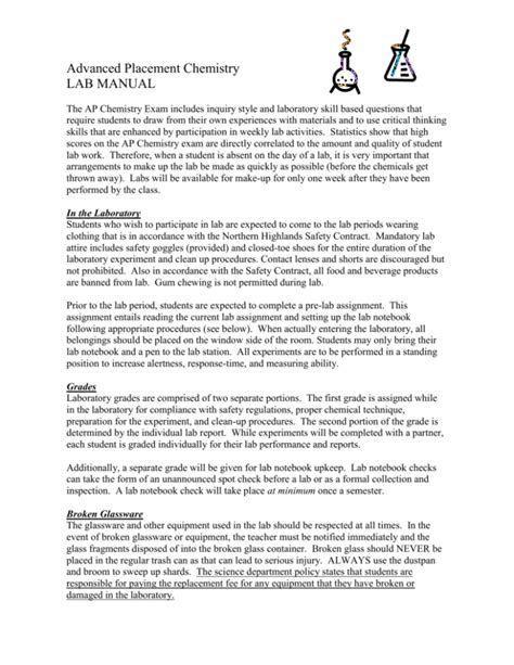 Laboratory Manual Format Laboratories Experiment