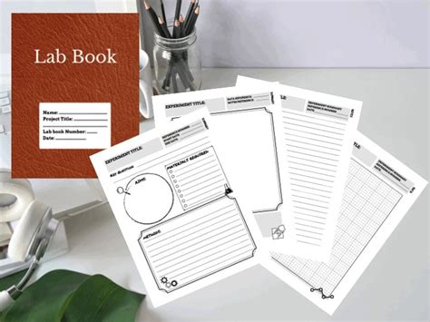 Laboratory Notebook Template Leather Look Lab Journal PDF Experiment