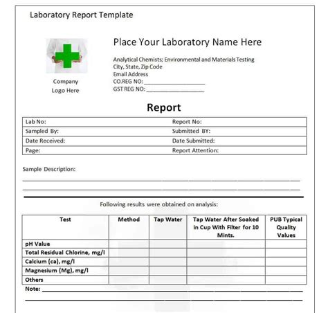Laboratory Test Report Template inside Test Result Report Template