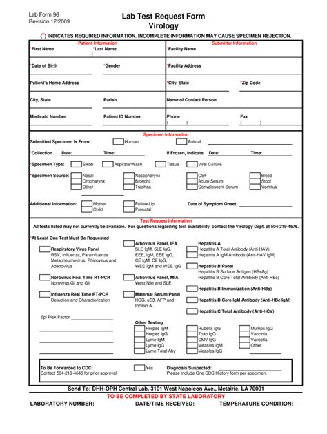 Laboratory Test Request Form PDF 20132022 Fill Out and Sign