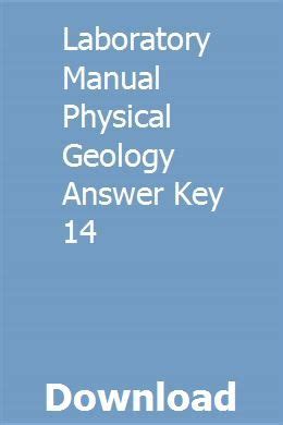 Laboratory manual physical geology answer key 14. - The newbery caldecott awards a guide to the medal and.