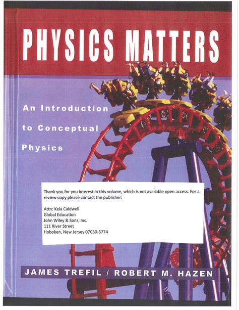 Laboratory manual to accompany physics matters an introduction to conceptual physics. - Science for life ein handbuch für ein besseres leben.