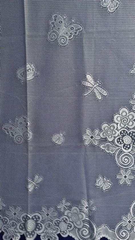 Lace Shower Curtain White Garden Friends 73 x 70 Dragonflies