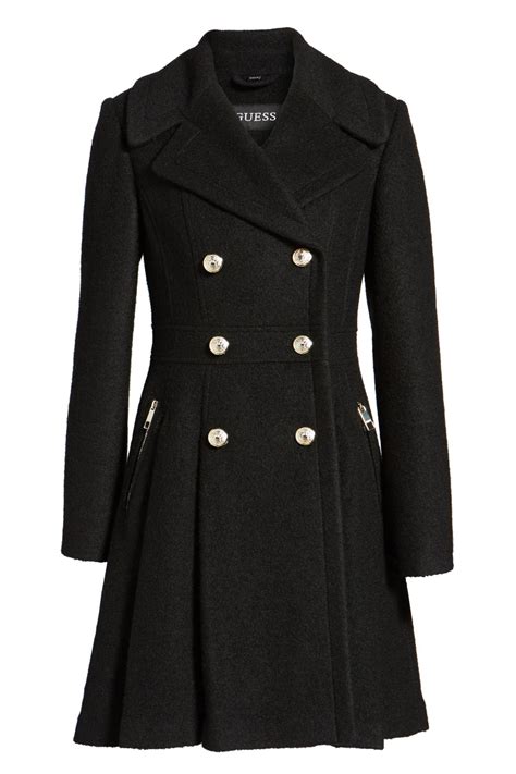 Ladies NEW LOOK Black Wool Look Double Breasted Sleeveless Coat - Size …