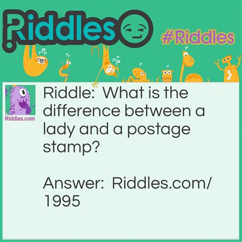 Lady And Postage Stamp... Riddle And Answer