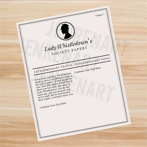 Lady Whistledown Letters Template