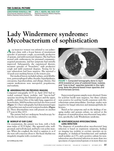 Lady Windermere syndrome Postgraduate Medical Journal