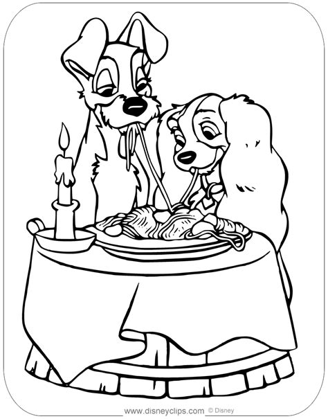 Lady and the Tramp Coloring Pages