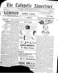 Lafayette advertiser newspaper. Lafayette Advertiser. 5,134. Lafayette, Louisiana. 1869 – 1905. Explore Lafayette Advertiser online newspaper archive. Lafayette Advertiser was published in Lafayette, Louisiana and includes ... 