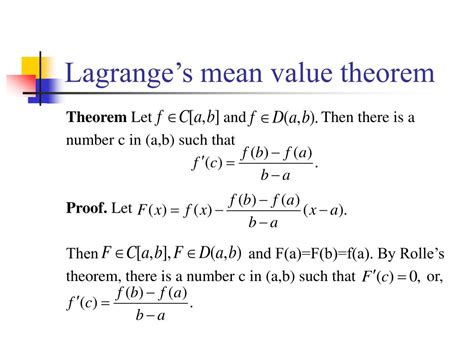 Lagrange’s Mean Value Theorem Statement with Proof