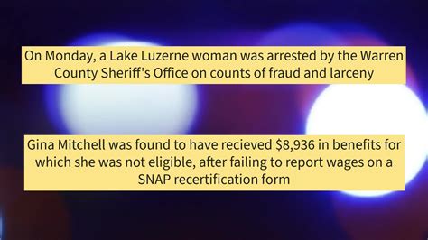 Lake Luzerne woman arrested for SNAP fraud