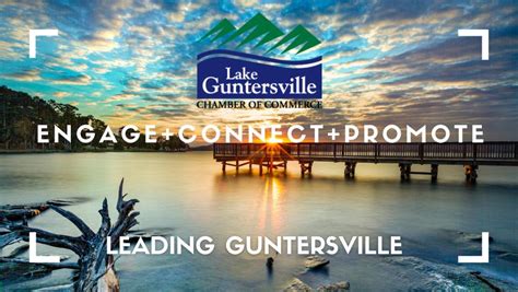 Lake Guntersville Chamber of Commerce 200 Gunter Avenue P.O. Box 577 Guntersville, AL 35976. Business Hours: Monday-Friday 8:00 a.m. – 4:30 p.m. Closed for Lunch 12:00p.m. - 1:00p.m (256) 582-3612. Click here to send an e-mail. QUICK LINKS. Home. Contact Us. Chamber Information. Join the Chamber. Profile of Guntersville.. 