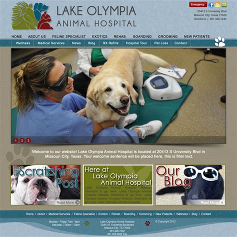 Lake olympia animal hospital. ‎This app is designed to provide extended care for the for the patients and clients of Lake Olympia Animal Hospital in Missouri City, Texas. With this app you can: One touch call and email Request appointments Request food Request medication View your pet’s upcoming services and vaccinations Receive… 