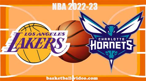 Lakers Vs Charlotte Hornets 2023
