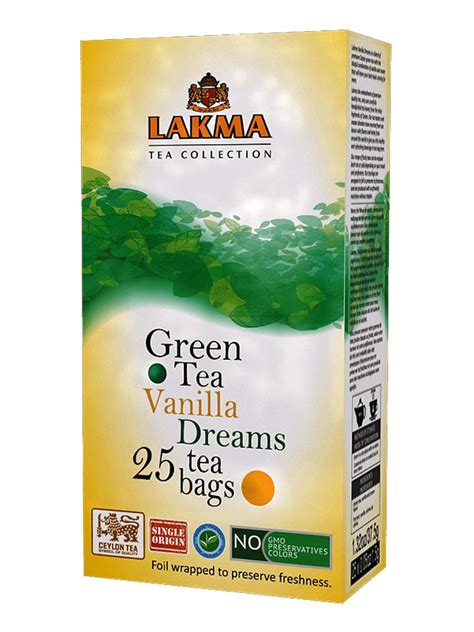 Lakma Green Tea with Vanilla & Cream - 25 Tea Bags (1 Pack)