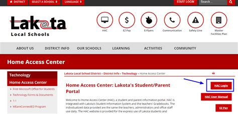 Home Access Center (HAC), accessed via a parent's OneLogin account, is a communications portal to assist Lakota students and parents with accessing: Individualized academic information like registration, fee and transportation information; Student courses and schedules; Assignments, test scores and grades; Attendance records;. 