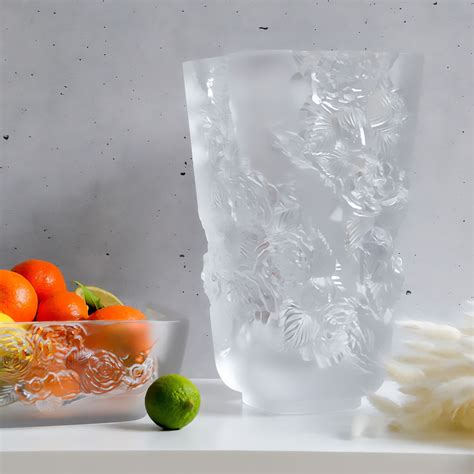 Lalique Pivoines Vase Vases Lalique Crystal