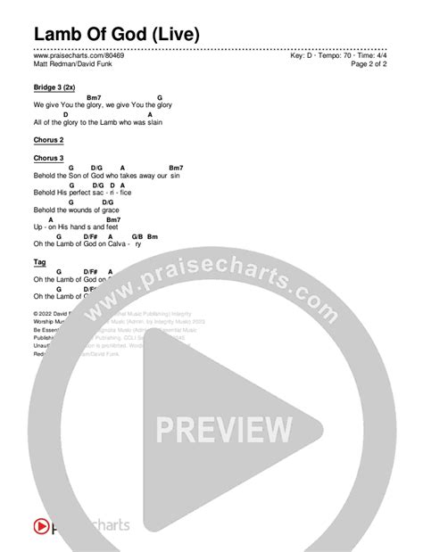 Lamb Of God Live Chords by Matt Redman & David Funk