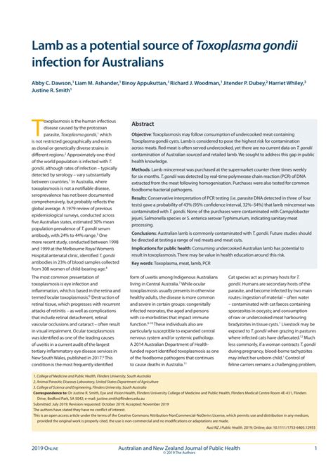 Lamb as a potential source of Toxoplasma gondii infection for ...