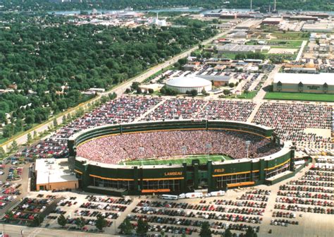 Lambeau field 1990. In 1965, City Stadium was renamed Lambeau Field, after the death of the Packers founder, E.L. Lambeau. During the same year, the stadium’s capacity was increased to 50,852. Once this addition was completed, Lambeau Field had its basic shape as the entire field was enclosed by seats. 