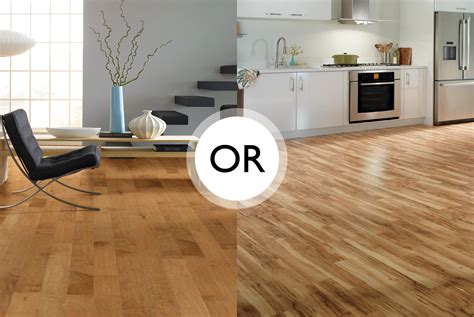 Laminate v hardwood. Vinyl is 100% synthetic, while laminate uses a fiberboard core constructed of wood byproducts. Thus, laminate flooring is not waterproof, while vinyl flooring is 100% waterproof. Both floorings are stain-resistant and offer the option of underlayment, but are built a bit differently. 