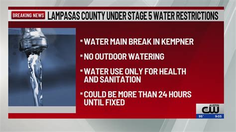 Lampasas under Stage 5 water restrictions after main breaks